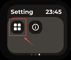 Open the Apps page on the device touchscreen