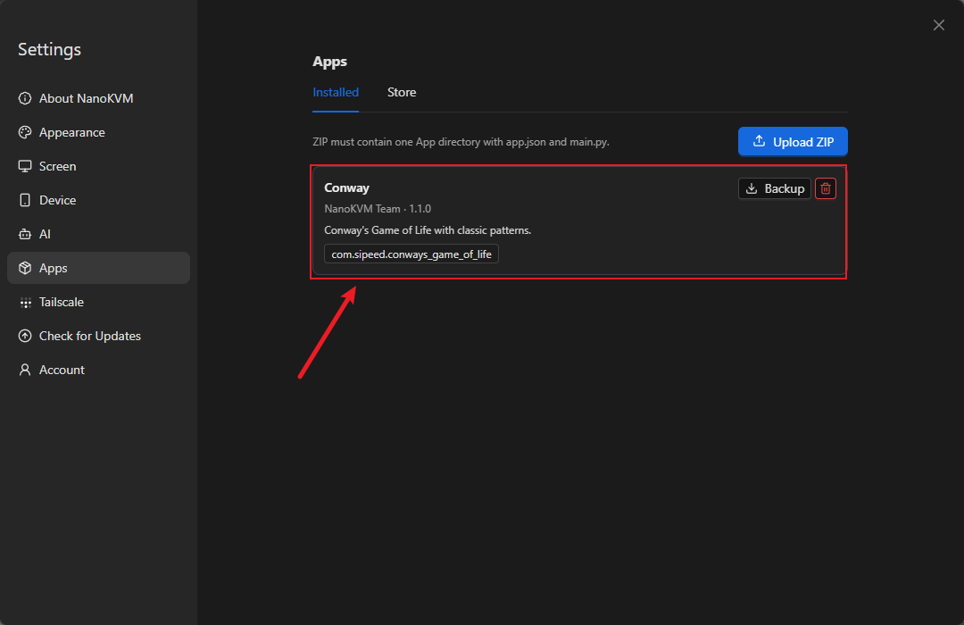 Manage installed Apps