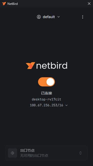 NetBird client connected on a phone