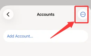 Tap the more button on the Accounts page in the Tailscale iOS app