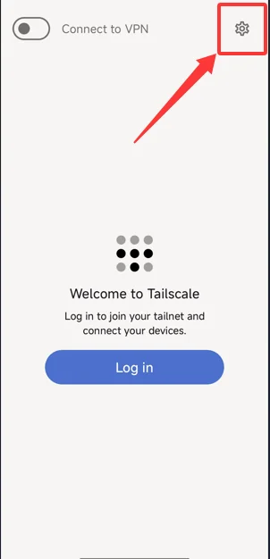 Open the settings in the Tailscale Android app