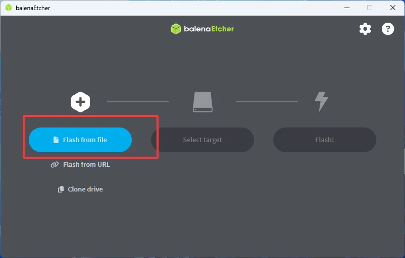Click Flash from file in balenaEtcher