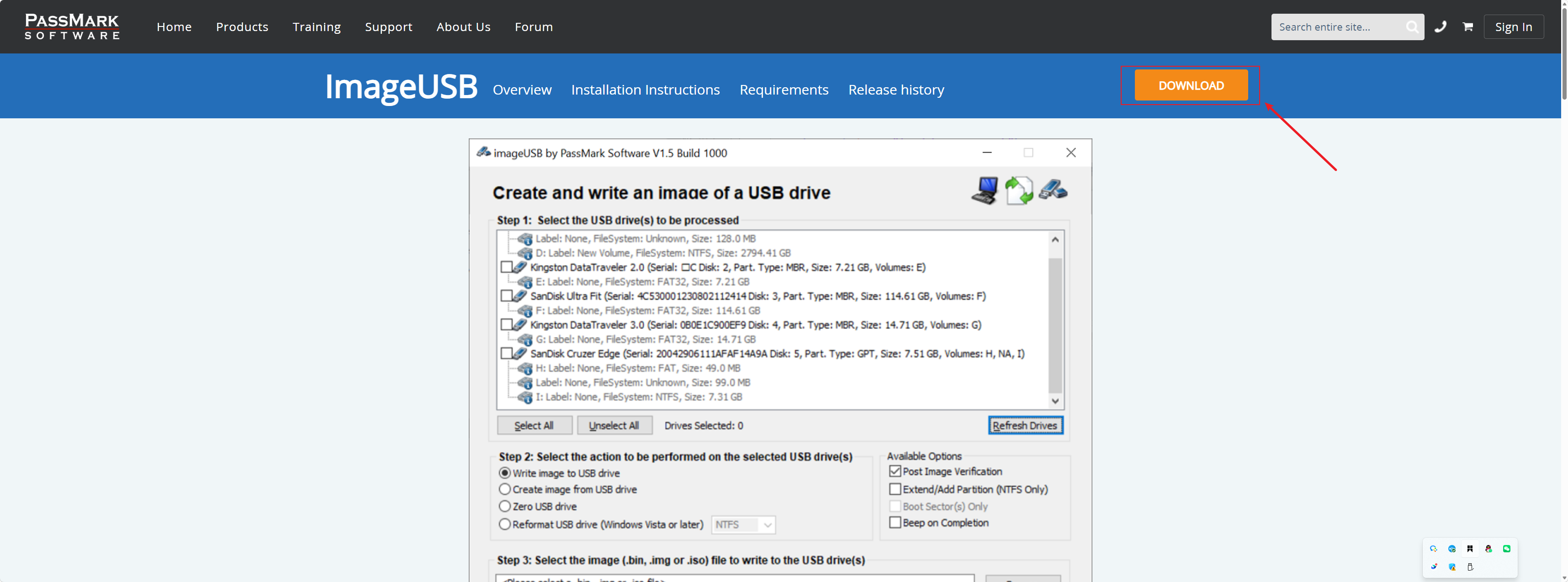ImageUSB download page