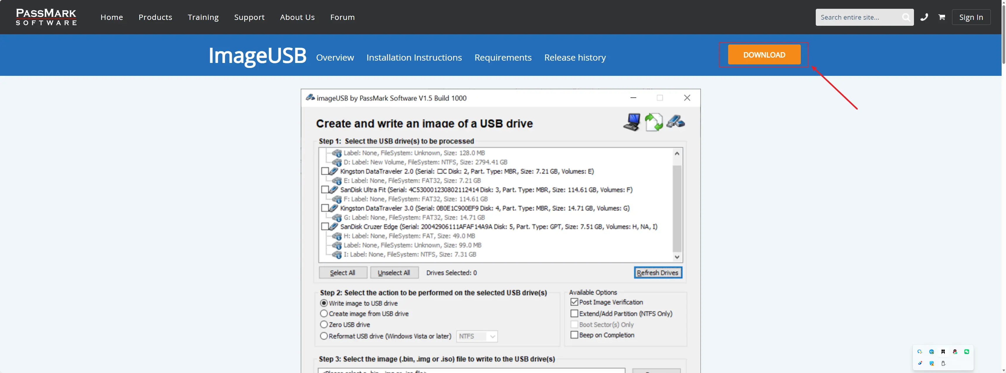 ImageUSB download page